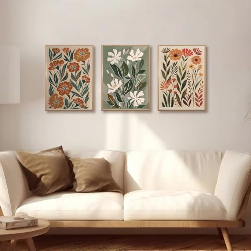 Impression sur toile abstraite, affiche élégante de fleurs pour design épuré