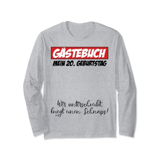 Libro de visitas para 20 cumpleaños para hombres y mujeres, regalo para 20 años Manga Larga