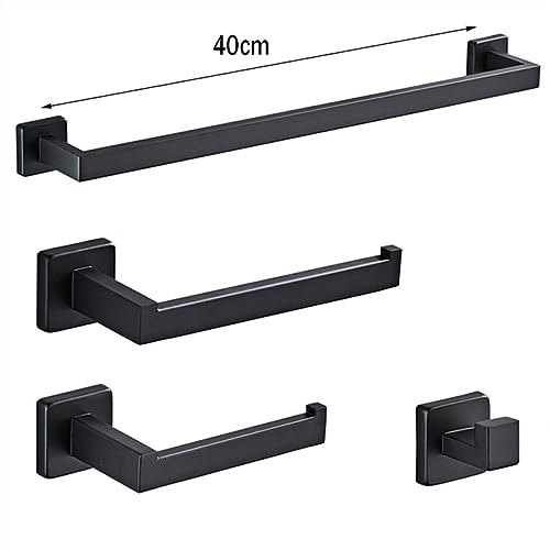 Juego de accesorios de baño negro mate que soluciona la falta de espacio en pared 3