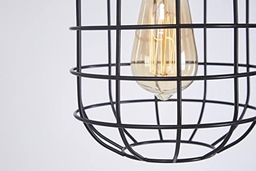 Retro Design Light Shade - Metal Wire Basket Cage Lamp Shade - Ceiling Pendant Light Shade  Wire Cage Lamp Shade - Industrial Vintage Style  Easy Fit Metal Lamp Shade - Black