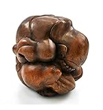 I monaci e Yogis artigianale Buddha Pleureur XXL 25 cm. Statua Yogi che piange in legno.