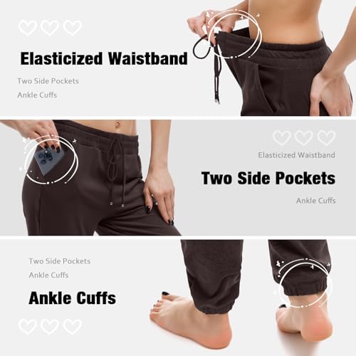 Image of Walifrey Womens Joggers with Pockets, Drawstring Sweatpants Women for Lounging Jogging Workout and Gym