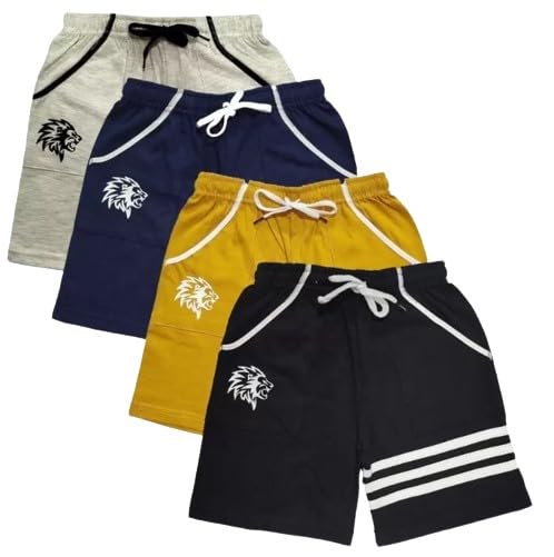 Image of TICOSS Boys Pack of 4 Cotton Blend Striped Shorts