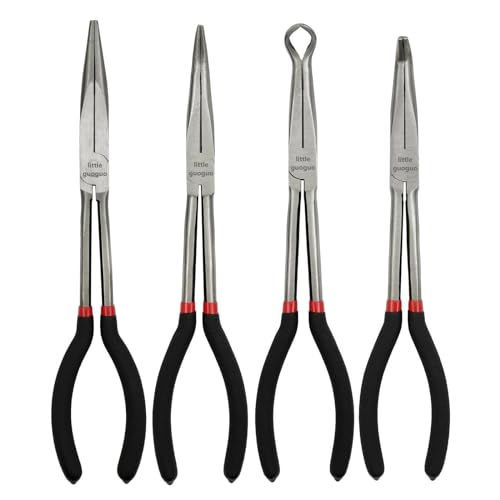 Image of 4 Pack 11 inch Precision Long Nose Pliers Set, Insulated Comfort Grip