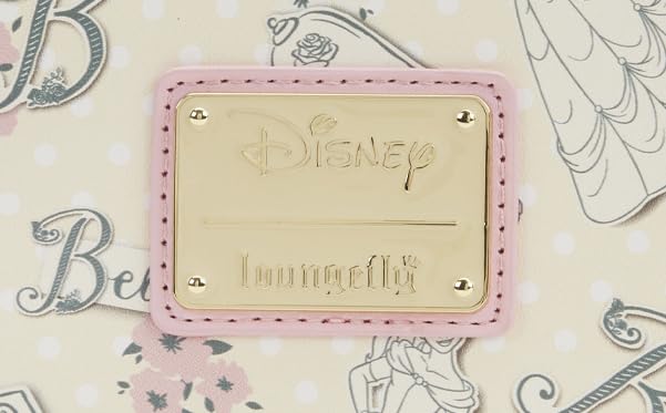 Loungefly Disney Beauty and the Beast Belle Pink Allover Print Zip Around Wallet (Multicolored)3