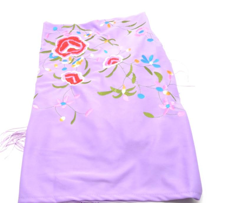 Aries boutique LILAC - Xaile floral flamingo liac, dança flamenca, xaile de dança tradicional espanhola, Lilás, Tamanho único