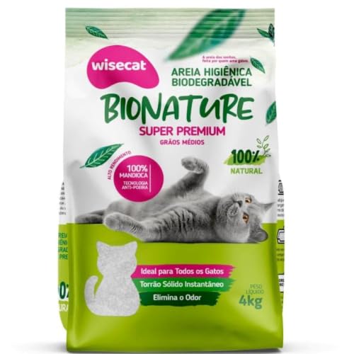 Bionature Areia Higiênica para Gatos Biodegradável Wisecat 4kg