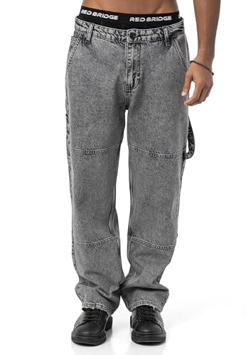Redbridge Pantalones vaqueros holgados para hombre, gris, 30W x 34L