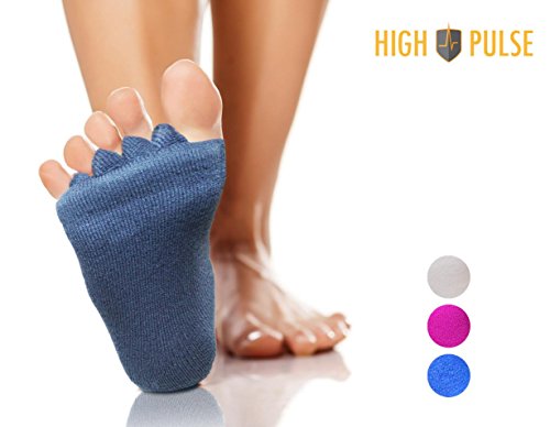 High Pulse Zehenspreizer Socken (1 Paar | Einheitsgröße)  Die sanfte Entspannung bei Hallux Valgus und Zehenfehlstellungen (Grau)