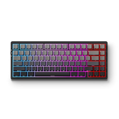 Image of G75 Pro Wireless Mechanical Keyboard, 75% Layout, Gasket Mounted, 5 Layers Dampening,RGB Backlit, 2.4GHz /BT /Wired Tri-Mode, Hot Swappable (Black, Matcha Latte)