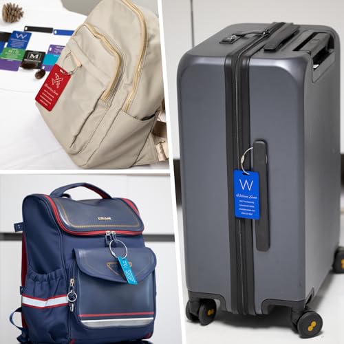 Personalized Luggage Tags for Suitcases Custom Metal Name Tags for Backpacks Bags Travel - Vertical (Black)3