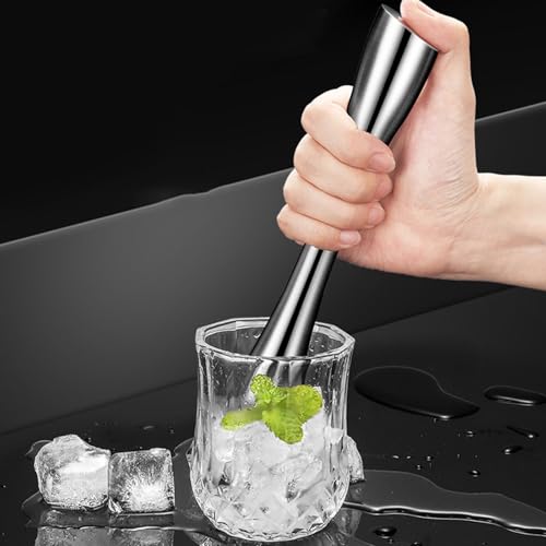 CHENZILIN Stainless Steel Ice Crushing Hammer Muddler for Home and Restaurant Use, Ergonomic Handle, 20cm Cocktails Muddler