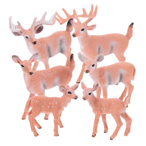 Supvox 6pcs White-Tailed Deer Figuren Ornamente Tierfiguren Sammlung...