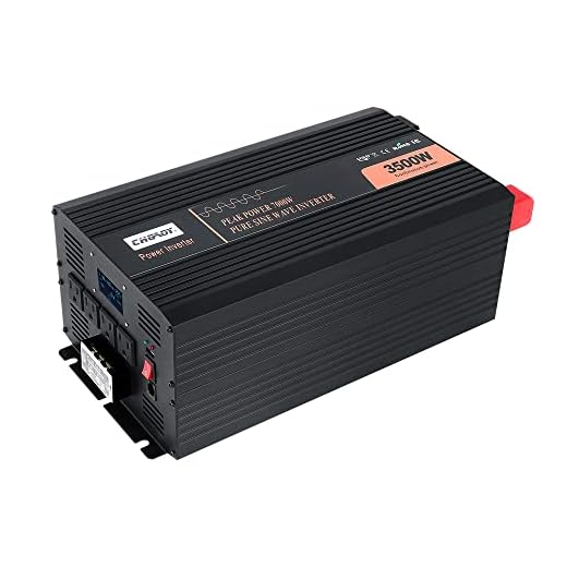 Power Inverter,3500W Pure Sine Wave Inverter DC 12V to AC 120V Car Inverter with LCD Digital Display Remote Control USB Port Power Converter for Camping/Traveling