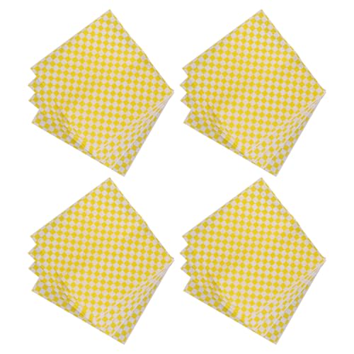 POPETPOP Papel Antigrasa para Envolver Alimentos y Hornear, Resistente al Desgarro, Color Amarillo, 100 Piezas, Adecuado para Pan y Galletas en Repostería y Elaboración de Frutas