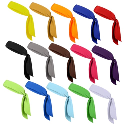 Bandeau à nouer de sport élastique et ajustable pour cheveux x15
