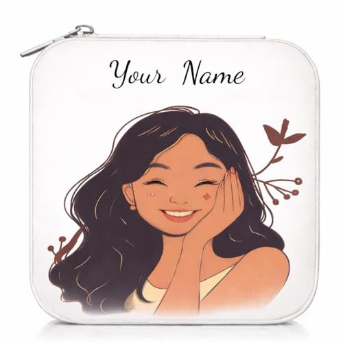 Image of Mini Jewellery Travel Case, PU Leather Organizer Box, Small Portable Jewellery Storage Holder for Womens Rings Earrings Necklaces (Floral Grace)