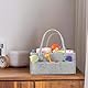 Philorn Wickeltisch Organizer, 38cm Länge Baby Windel Caddy, Baby Organizer Korb mit Herausnehmbaren Fächern, Multifunktionale Wickelorganizer, Tragbarer Wahrungskorb für Windeln, Babyparty-Geschenk