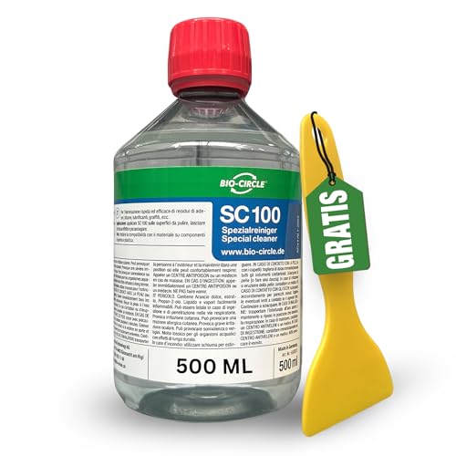 bio-chem Klebstoffentferner Etikettenlöser – 500 ML – SC 100 mit Zitrusduft – Extrem starker Entferner für hartnäckige Etiketten...