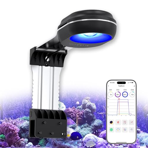 PopBloom RL60 WiFi Rampe LED Aquarium Eau de Mer 60W, APP Programme lampe aquarium eau de mer à Spectre Complet pour Aquarium de Corail recifal, L'APP supporte le...