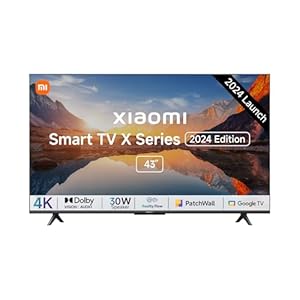 Xiaomi 108 cm (43 inches) X Series 4K LED Smart Google TV L43MA-AUIN (Black)