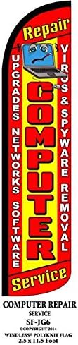 Computer Repair Service Windless Swooper Feather Banner Flag Sign