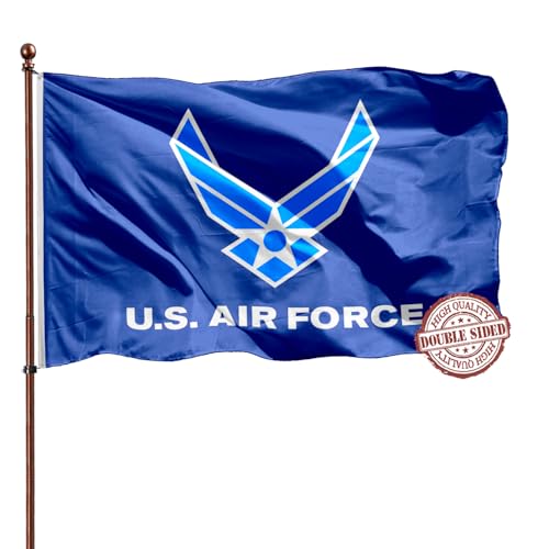 US Air Force Flag Wing 3x5 Double Sided- 3Ply 240D 4 Rows Stitched- 3x5 US Airforce Flag - UV Fade Resistant With Canvas Header & 2 Brass Grommets