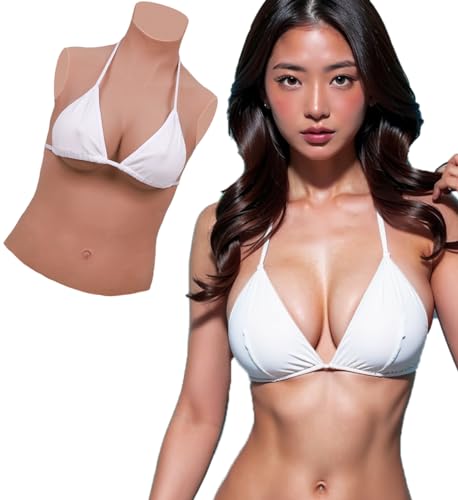 Image of KUMIHO Fake Boobs Silicone Breastplate Natural Bouncy Female Fake Breast for Drag Queen Crossdresser Mastectomy Transgender