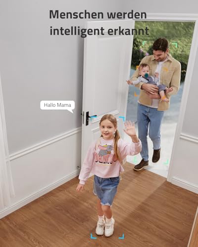 eufy Security Indoor Cam E220, 2K Überwachungskamera Innen, WLAN, Schwenkbar, Kameraüberwachung Innen, mit Nachtsicht, Personen- & Haustiererkennung, Bewegungsverfolgung, HomeBase 3 Kompatibel