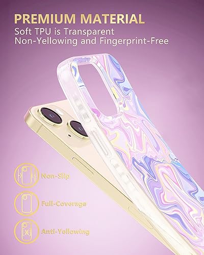 Coque iPhone 15 marbre irisé MagSafe accessoire mode tendance pour le quotidien