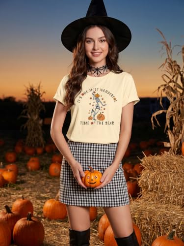 Halloween Shirts for Women Spooky Season Shirt Pumpkin Ghost Graphic tees Casual Short Sleeve Tops - image 2