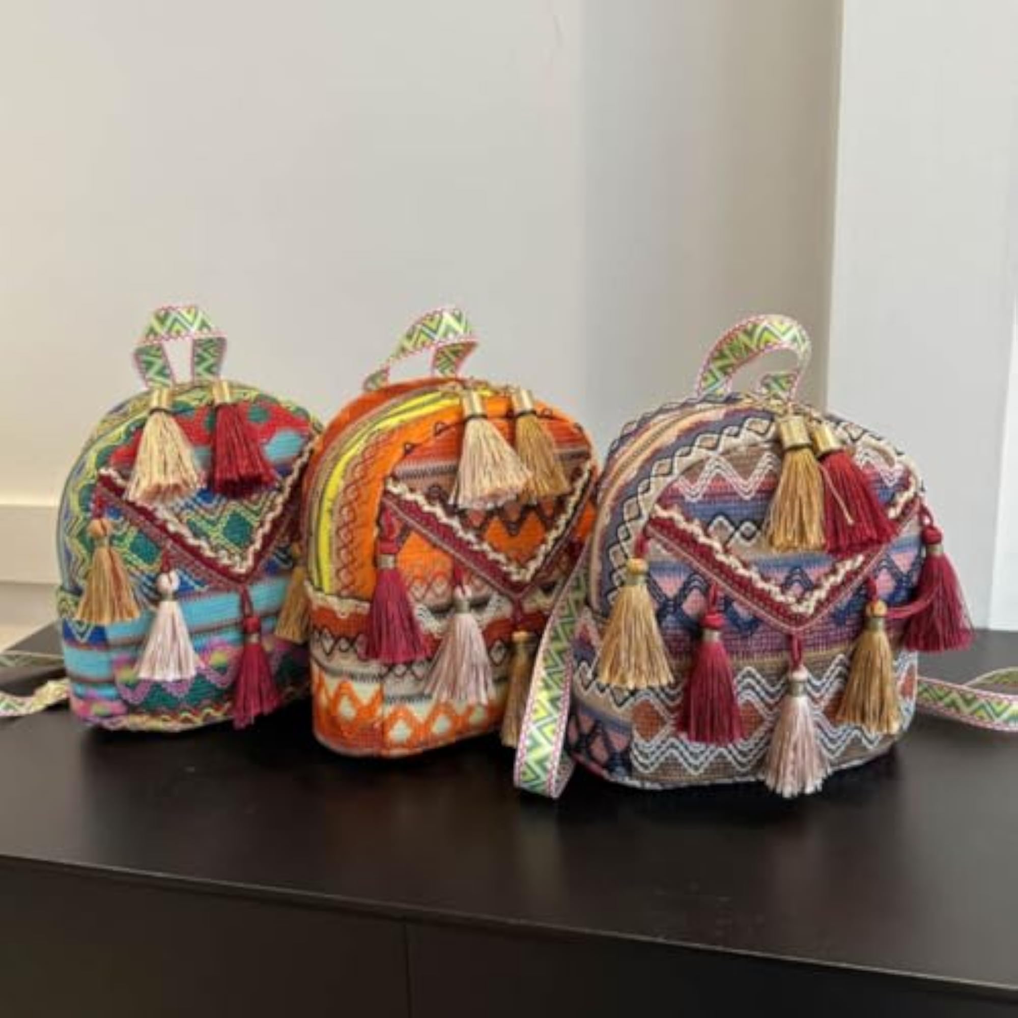 Decorative Tassels Ethnic-Style Backpack, Orange