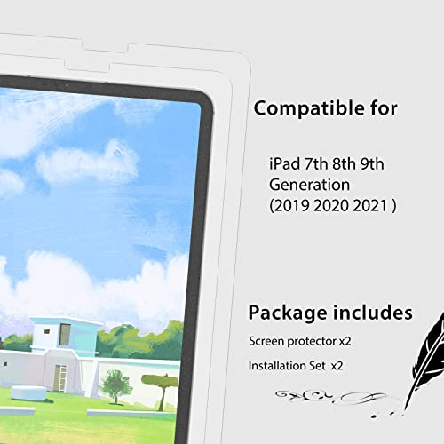 (2 Pack) PYS Like Paper Screen Protector for iPad 7th 8th 9th Generation 10.2" 2021 2020 2019 Matte PET Protective Film for Drawing Writing Note Taking Feel Like on Paper