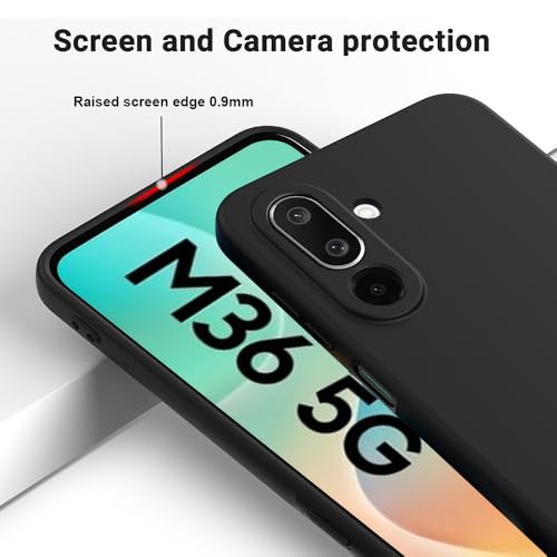 Image of Back Cover for Samsung Galaxy M36 5G / F36 5G | Full Camera Protection | Premium Liquid Silicon Case | Flexible Bumper Case for Samsung Galaxy M36 5G / F36 5G (Black)
