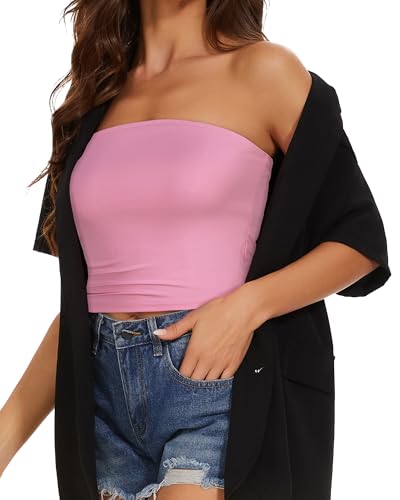 Image of Summer Tube Tops Basic Crop Tops for Women Strapless Tank Casual Tunics Sexy Short Shirts 2026