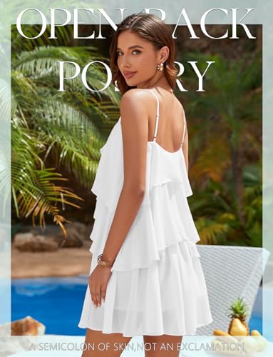 DRESSTELLS Women's Cocktail Ruffle Tiered Dresses, Formal Wedding Guest Homecoming Party Mini Dress4