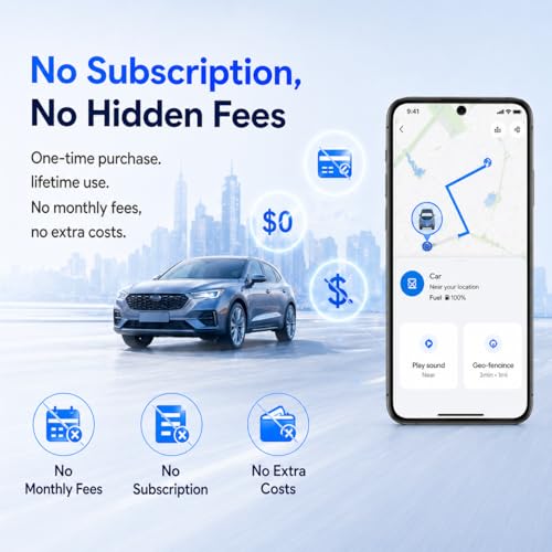 Image of GPS Tracker for Vehicles,Magnetic Waterproof Car Tracker, No Monthly fees, Mini Portable GPS Tracker for Cars, Trucks, Motorcycle, Anti-Theft（Android Only）