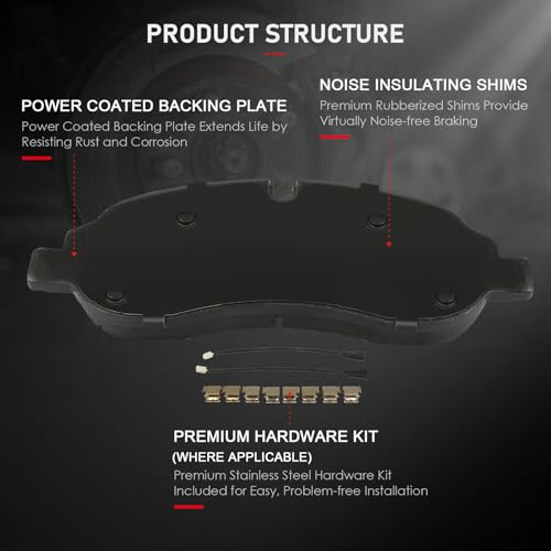 Image of cciyu D1774 & D1775 Front & Rear Brake Pads Kit For Ford For Transit 15,For Ford For Transit-150 15-21,For Ford For Transit-250 15-20,For Ford For Transit-350 15-19,For Ford For Transit-350 HD 15-22