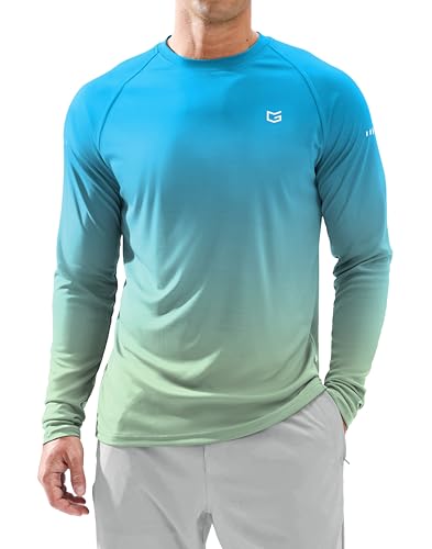 Men's Sun Protection Long Sleeve Shirts UPF 50+ Rash Guard for Men SPF UV Fishing Hiking Running Workout Athletic Shirt