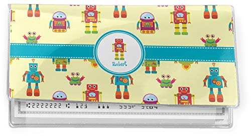 RNK Shops Personalized Robot Vinyl Checkbook Cover