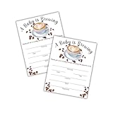Lashicorn Baby Is Brewing Coffee Shower Invitations 30pk 4.25x5.5” Postcards Diaper Raffle Books for Roast Themed Brunch Banner Mugs Cup