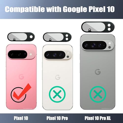 Image of PreCure - Camera Protector for Google Pixel 10 | 9H Hardness Anti-Scratch Ultra HD Tempered Glass Screen Protector Film Camera Lens - Black