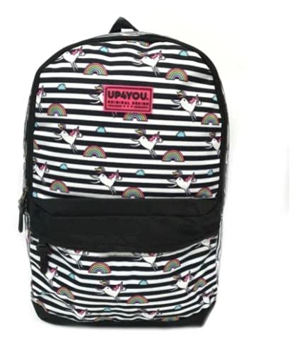 Mochila Escolar Feminina Unicórnio Listras Oficial Up4you