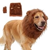 Criniera Leone per Cane con Coda, Criniera Leone per Cane, Costumi per Cani con le Orecchie, Vestiti per Cani Realistico, Costume per Gatto Regolabile, per Carnevali Feste Cosplay