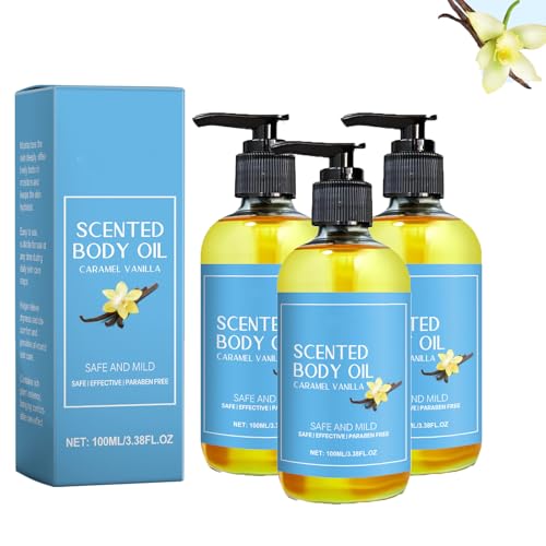 Huile corporelle vanille caramel : hydratation rapide anti peau sèche non grasse