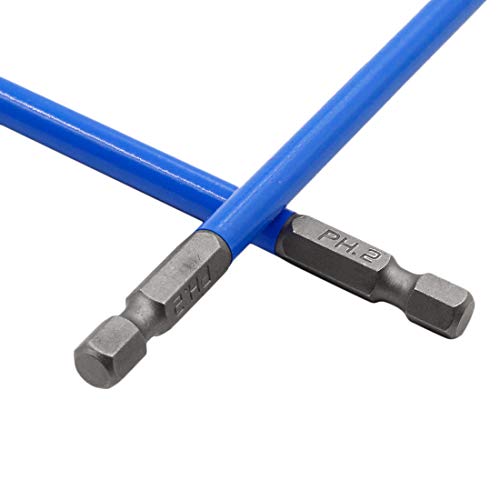 Cyful 10pcs Alloy Steel Anti Slip 6 Inch Long Phillips PH2 Screwdriver Bits Set (PH2 x 150MM)