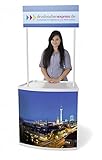 Promotiontheke mit Top-Schild Promotiontheke, Werbetheke, Messetheke, Verkaufstheke
