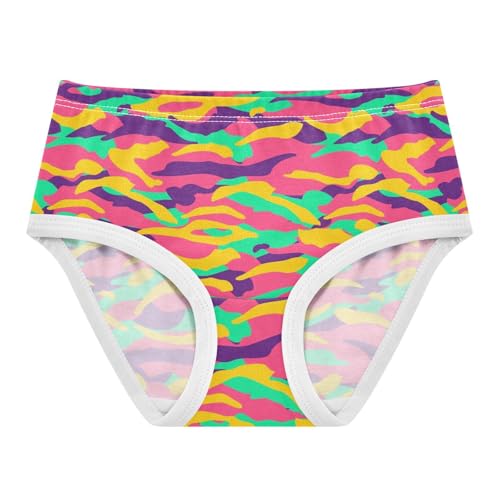 Little Girl Underwear Toddler Panties Kids Undies Colorful Camouflage Print Soft Cotton Briefs 2T-8Y
