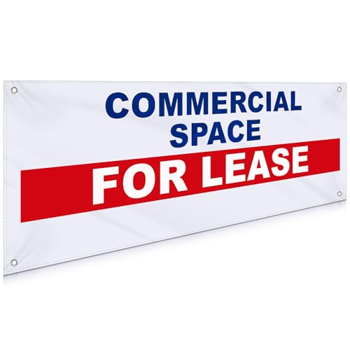 Hahafelt 18x48 Inch "Commercial Space for Lease" Vinyl Banner Sign,