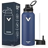 E T EASYTAO | Termo de Acero Inoxidable, Termo de Agua con 2 Tapas, para Agua Fría (24 horas) o Caliente (12 horas), Doble...